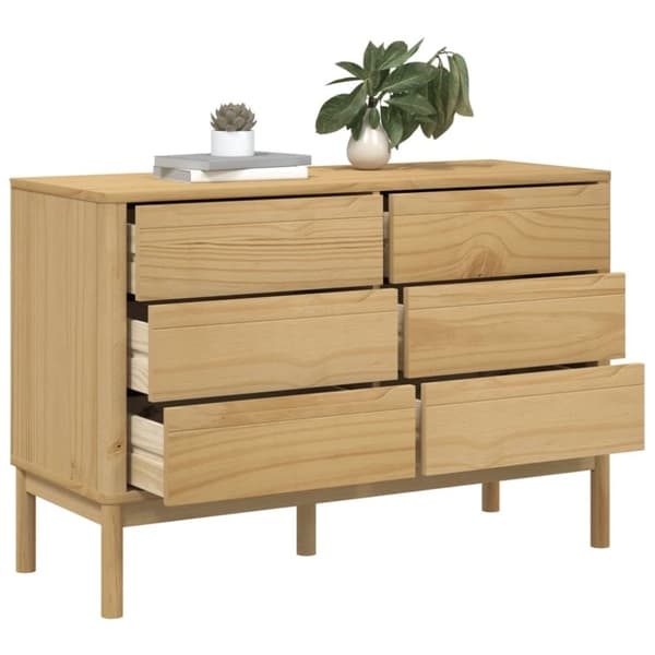 vidaXL Kommode FLORO voksbrun heltre furu