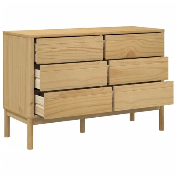 vidaXL Kommode FLORO voksbrun heltre furu