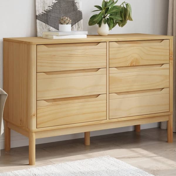 vidaXL Kommode FLORO voksbrun heltre furu