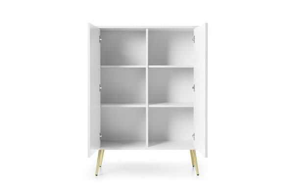 Hvid kommode, Ben: Guld, D: L: 103 Cm, H: 129 Cm, D: 39 Cm