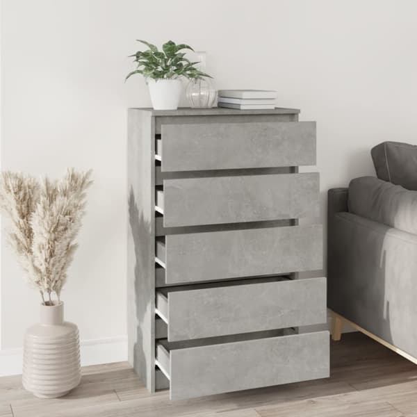 vidaXL Byrå betonggrå 60x36x103 cm konstruerat trä - Byråer