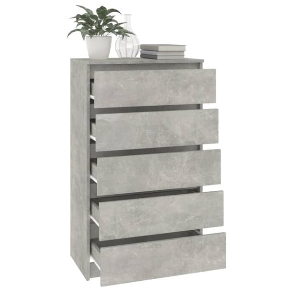 vidaXL Byrå betonggrå 60x36x103 cm konstruerat trä - Byråer