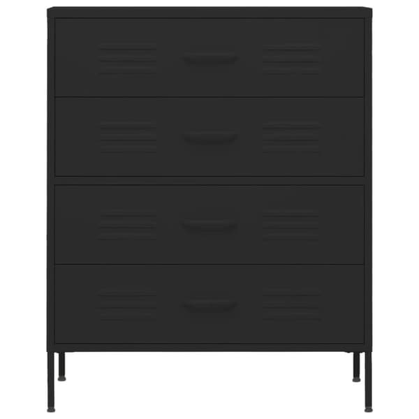 vidaXL kommode 80x35x101,5 cm Sort -  Skuffemøbler