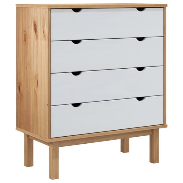 vidaXL Lipasto OTTA ruskea ja valkoinen 76,5x39,5x90 cm täysi mänty -  Laatikkoarkut