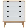 Pikkukuva 4 / 8: vidaXL Lipasto OTTA ruskea ja valkoinen 76,5x39,5x90 cm täysi mänty -  Laatikkoarkut