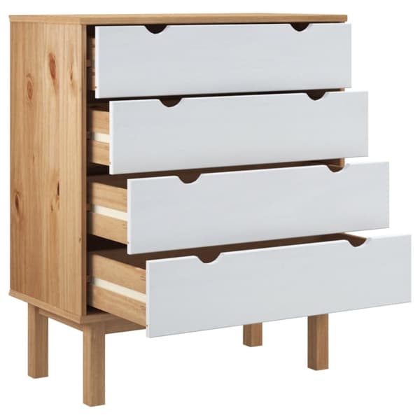 vidaXL Lipasto OTTA ruskea ja valkoinen 76,5x39,5x90 cm täysi mänty -  Laatikkoarkut