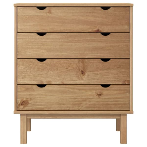 vidaXL kommode OTTA 76,5x39,5x90 cm massivt fyrretræ - Skuffemøbler