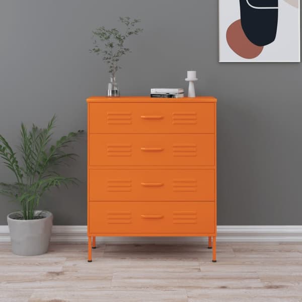 vidaXL kommode 80x35x101,5 cm Orange - Skuffemøbler