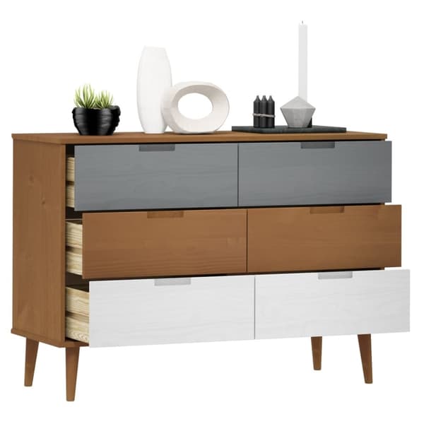 vidaXL Kaappi MOLDE ruskea 113x40x80 cm täysi mänty -  Laatikkoarkut