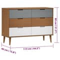 Pikkukuva 9 / 10: vidaXL Kaappi MOLDE ruskea 113x40x80 cm täysi mänty -  Laatikkoarkut