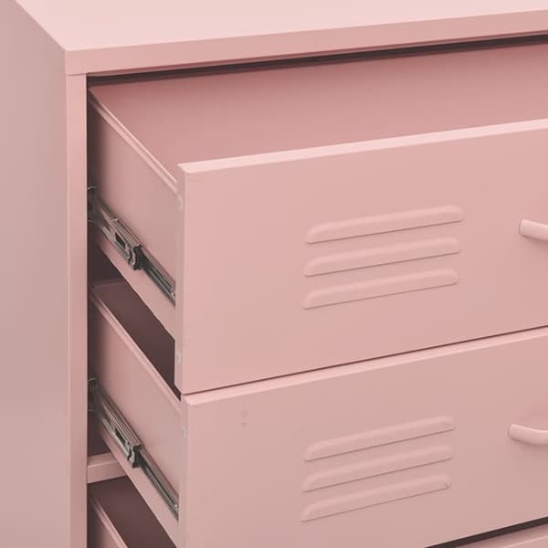 vidaXL Lipasto pinkki 80x35x101,5 cm teräs -  Laatikkoarkut