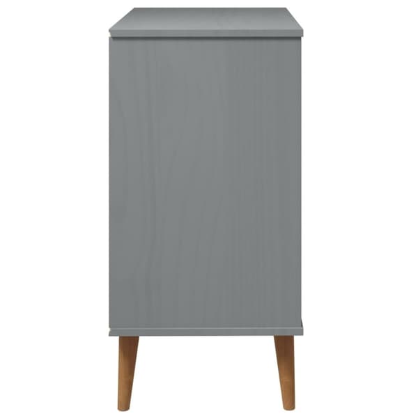 vidaXL kommode MOLDE 80x40x80 cm massivt fyrretræ grå - Skuffemøbler