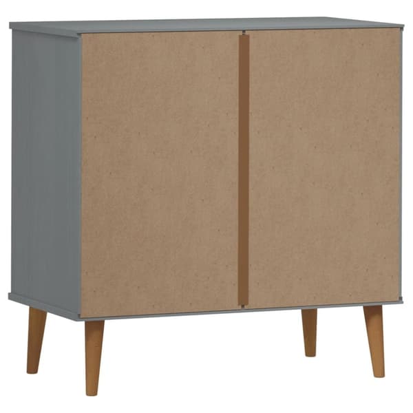 vidaXL kommode MOLDE 80x40x80 cm massivt fyrretræ grå - Skuffemøbler