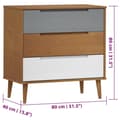 Miniatyrbild 9 av 10: vidaXL Byrå MOLDE brun 80x40x80 cm massiv furu -  Byråer