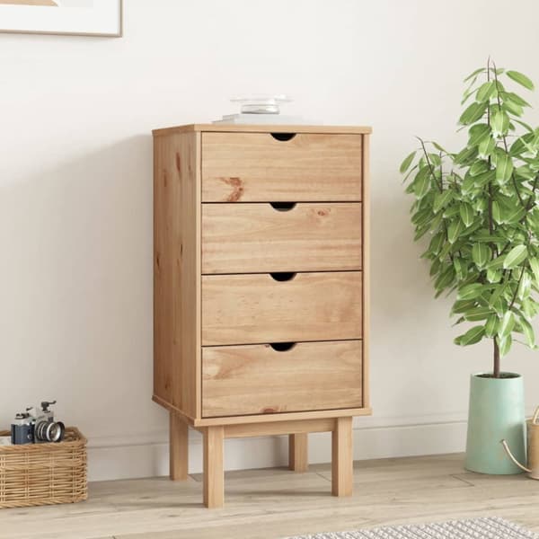 vidaXL kommode OTTA 45x39x90 cm massivt fyrretræ - Skuffemøbler