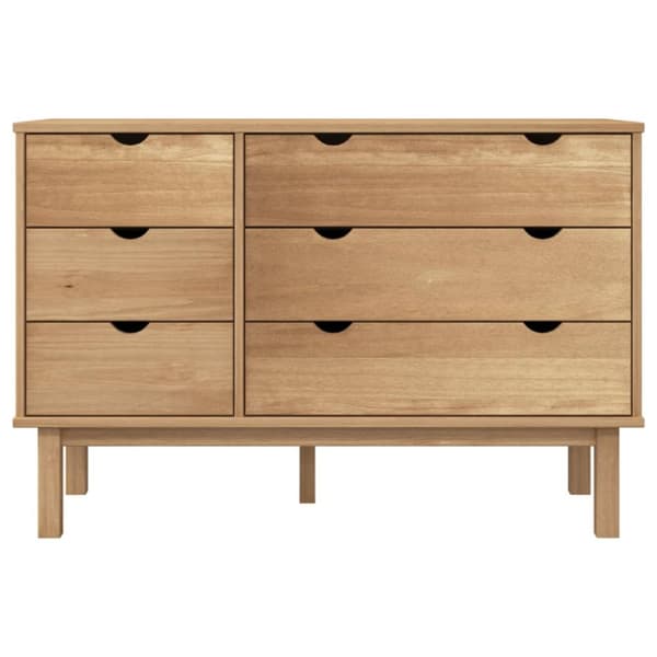 vidaXL kommode OTTA 111x43x73,5 cm massivt fyrretræ - Skuffemøbler