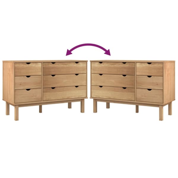vidaXL kommode OTTA 111x43x73,5 cm massivt fyrretræ -  Skuffemøbler