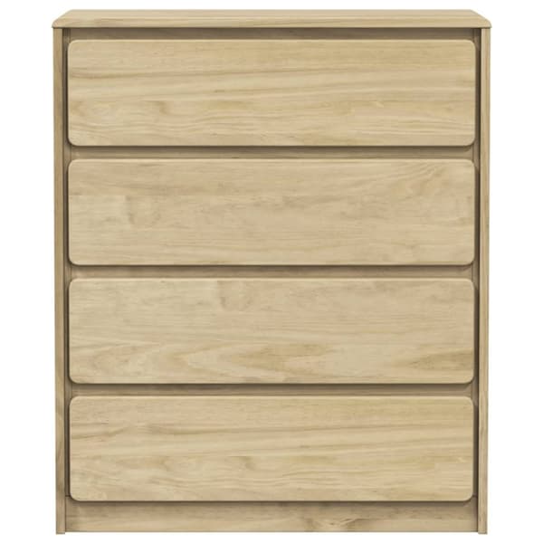 vidaXL kommode SAUDA 76,5x39x91 cm massivt fyrretræ egetræsfarve - Skuffemøbler