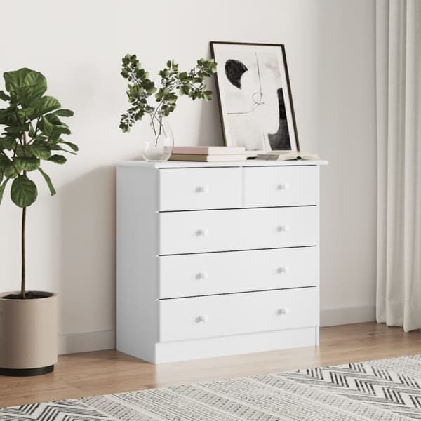 vidaXL Lipasto ALTA valkoinen 77x35x73 cm täysi mänty -  Laatikkoarkut