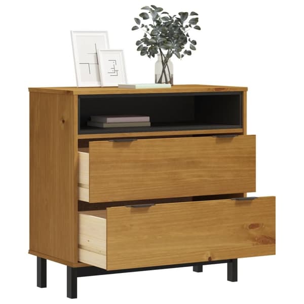 vidaXL kommode FLAM 80x40x80 cm massivt fyrretræ -  Skuffemøbler