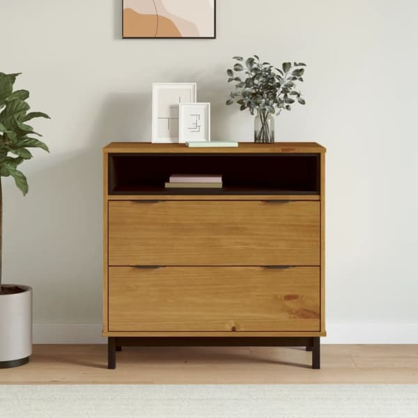 vidaXL kommode FLAM 80x40x80 cm massivt fyrretræ -  Skuffemøbler