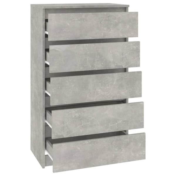 The Living Store Laatikosto betoninharmaa 60x36x103 cm tekninen puu -  Laatikkoarkut