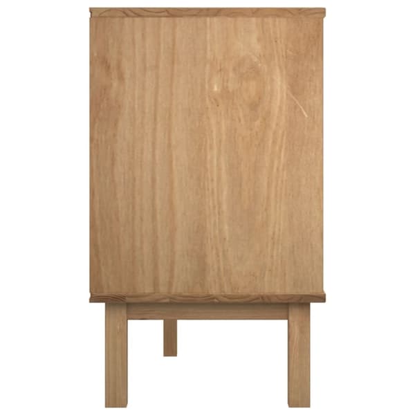The Living Store kommode OTTA 111x43x73,5 cm massivt fyrretræ brun og grå -  Skuffemøbler