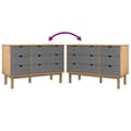 Miniatyrbillede 8 af 10: The Living Store kommode OTTA 111x43x73,5 cm massivt fyrretræ brun og grå -  Skuffemøbler