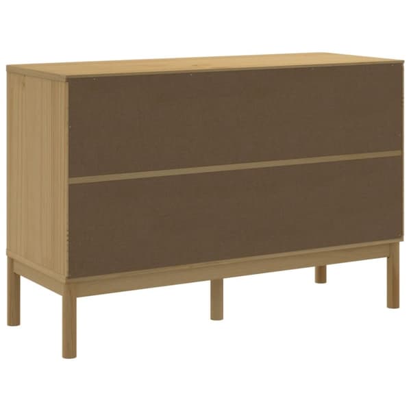 The Living Store kommode FLORO massivt fyrretræ gyldenbrun -  Skuffemøbler