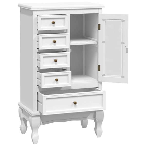 The Living Store skab med 5 skuffer og 2 hylder hvid - Skuffemøbler