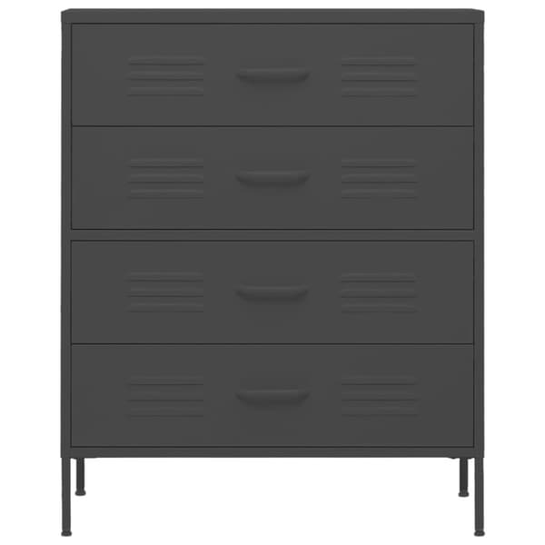 The Living Store kommode 80x35x101,5 cm Antracitgrå - Skuffemøbler