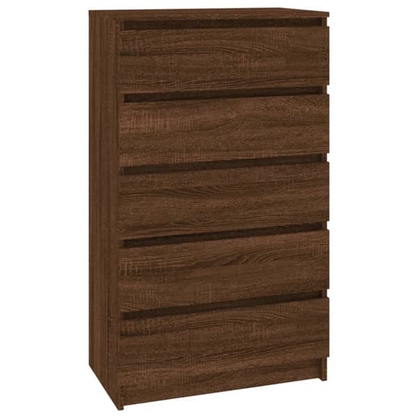 Skuffemøbler - Living kommode 60x36x103 cm konstrueret træ brun egetræsfarve