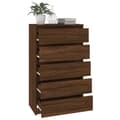 Miniatyrbillede 6 af 11: Skuffemøbler - Living kommode 60x36x103 cm konstrueret træ brun egetræsfarve