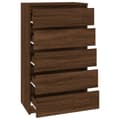 Miniatyrbillede 8 af 11: Skuffemøbler - Living kommode 60x36x103 cm konstrueret træ brun egetræsfarve