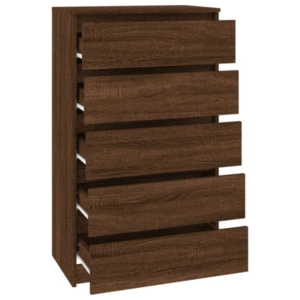 Skuffemøbler - Living kommode 60x36x103 cm konstrueret træ brun egetræsfarve