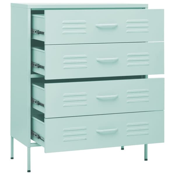Skuffemøbler - Living kommode 80x35x101,5 cm Mintgrøn