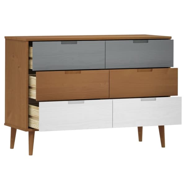 Skuffemøbler - Living sengebord MOLDE 113x40x80 cm massivt fyrretræ brun