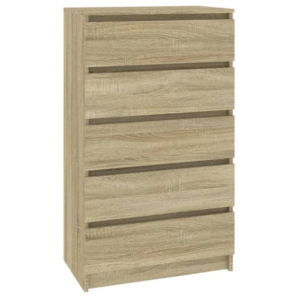 Skuffemøbler - Living kommode 60x36x103 cm konstrueret træ sonoma-eg