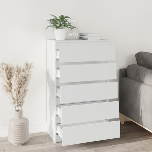 Skuffemøbler - Living skuffeskab 60x36x103 cm konstrueret træ hvid