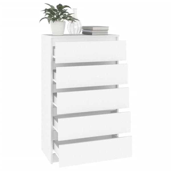 Skuffemøbler - Living skuffeskab 60x36x103 cm konstrueret træ hvid