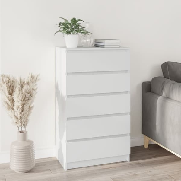 Skuffemøbler - Living skuffeskab 60x36x103 cm konstrueret træ hvid