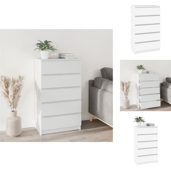 Skuffemøbler - Living skuffeskab 60x36x103 cm konstrueret træ hvid