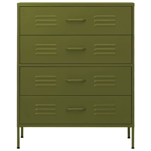 Lipasto oliivinvihreä 80x35x101,5 cm teräs - Lipasto - Lipastot - Home & Living