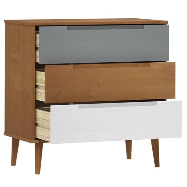 Kommode MOLDE 80x40x80 cm massivt fyrretræ brun - Skuffeskab - Skuffeskabe - Home & Living