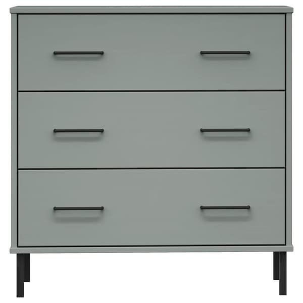 Senkki 3 laatikolla harmaa 77x40x79,5 cm täyspuu OSLO
