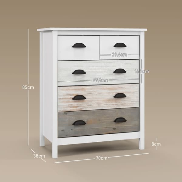 Rootz skænk - Kommode - Opbevaringsskab - Generøs opbevaring - Robust MDF & fyrretræ - Anti-Tip beskyttelse - 38D x 70W x 85H cm