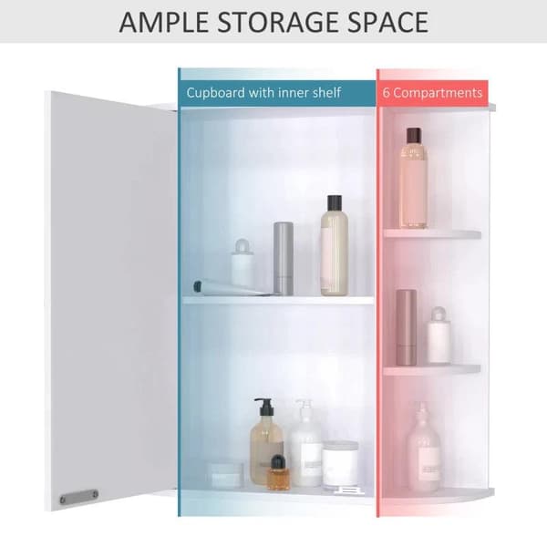 Rootz Wall Mirror Cabinet - Wall Cabinet - Mirror Cabinet - Wall Mirror - Wall Cabinet - White