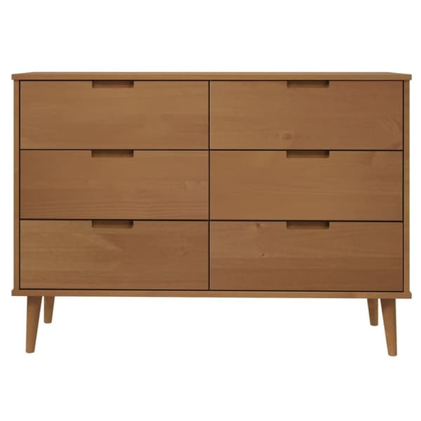 vidaXL Byrå MOLDE brun 113x40x80 cm massiv furu