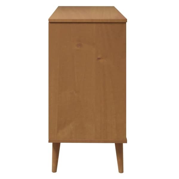 vidaXL Byrå MOLDE brun 113x40x80 cm massiv furu
