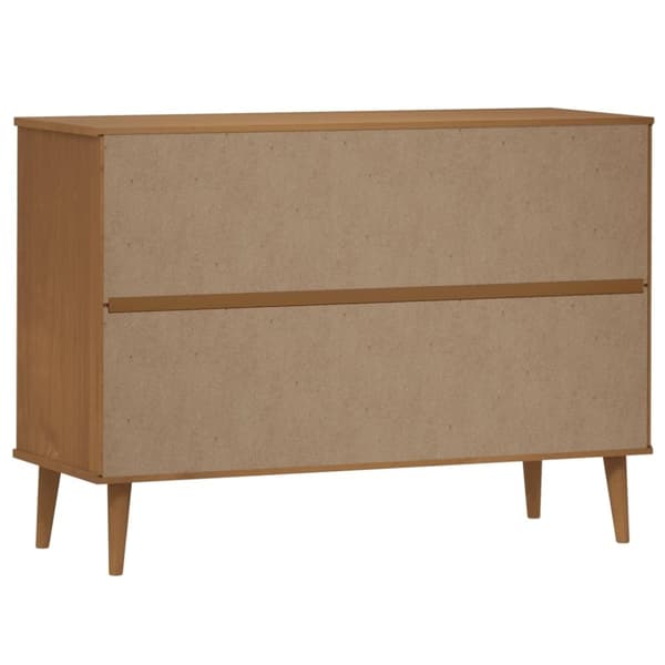 vidaXL sengebord MOLDE 113x40x80 cm massivt fyrretræ brun